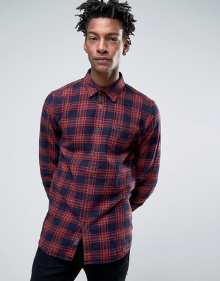 Jack Wills Salcombe Plaid Shirt In Regular Fit In Flannel Red/Navy