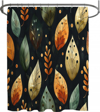 VisionDecor Leaf patterns Shower Curtain - Artwork Bathroom Decor