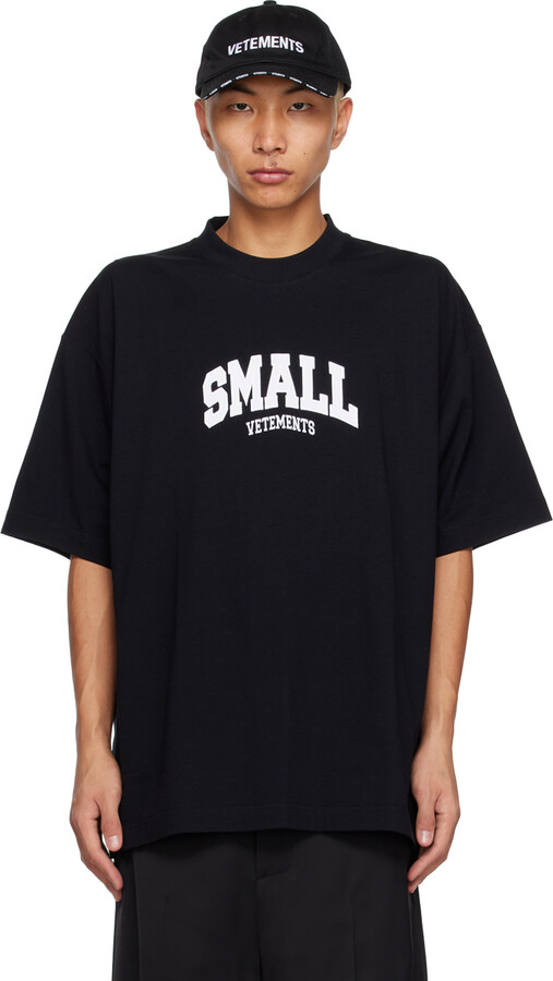 Vetements Black 'Small' T-Shirt - ShopStyle
