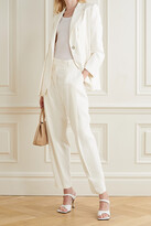 Thumbnail for your product : Ferragamo Pleated Washed-silk Tapered Pants