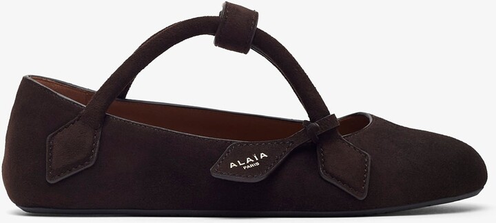 Teckel brown suede ballet flats