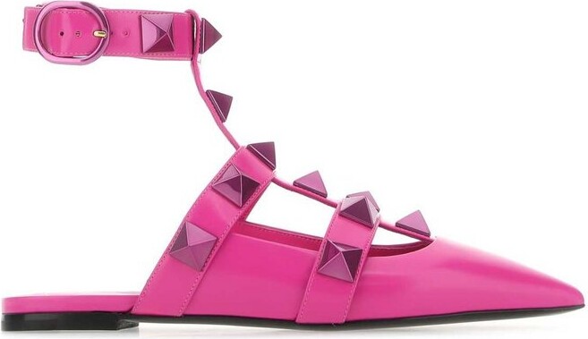 Valentino Garavani Rockstud Pointed Toe Flat Shoes - ShopStyle