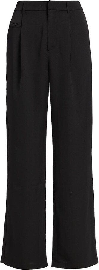 ASOS EDITION pleat front wide leg trouser in stone