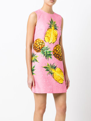 Dolce & Gabbana pineapple printed brocade dress