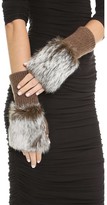 Thumbnail for your product : Adrienne Landau Fur Knit Fingerless Gloves