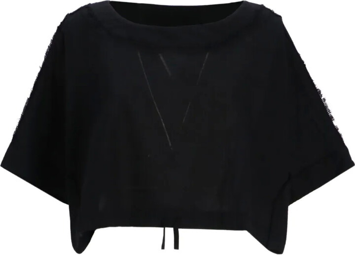 Devotion Kaliopi frayed-edge cotton top