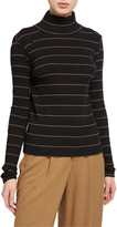 Thumbnail for your product : Vince Striped Rib Turtleneck Pullover