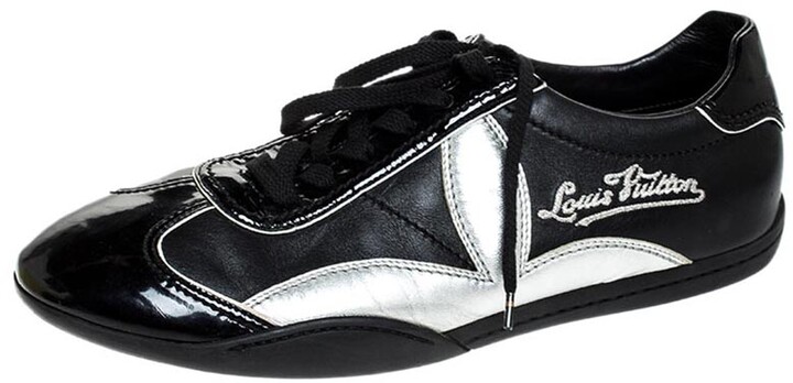 Louis Vuitton Black/Silver Patent Leather And Leather Low Top Lace Up  Sneakers Size 41 - ShopStyle
