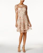 Thumbnail for your product : Jax Embroidered Floral Illusion Dress
