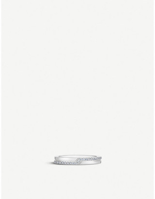 De Beers Promise half pave 18ct white-gold and diamond ring