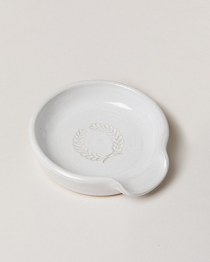 Farmhouse Pottery Laurel Glazed Stoneware Spoon Rest