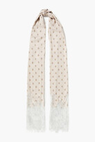 Thumbnail for your product : Valentino Lace-trimmed floral-print modal-blend scarf
