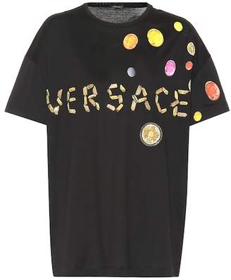 Versace Embellished printed cotton T-shirt
