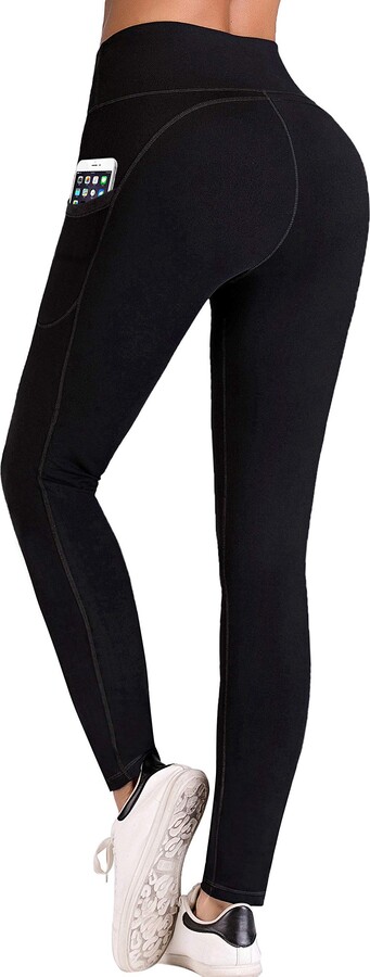 Buy LEINIDINA Yoga Pants for Women - High Waist Tummy Control Stretch Women  Leggings with Side Pockets for Workout, Training (Black, Medium) at