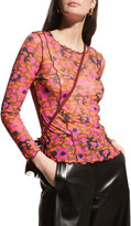 Thumbnail for your product : Anna Sui Espresso Flowers Mesh Top