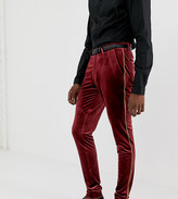 burgundy velvet pants mens