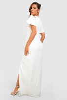 Thumbnail for your product : boohoo Bridesmaid Occasion Sequin Knot Front Maxi Dress