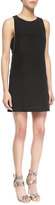 Thumbnail for your product : Neiman Marcus Cusp by Zipper Embellished Crepe De Chine Dress, Black (Stylist Pick!)