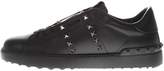 Thumbnail for your product : Valentino Garavani Black Sneakers In Leather With Golden Studs
