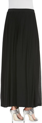 Eileen Fisher Silk Pleated Maxi Skirt, Plus Size
