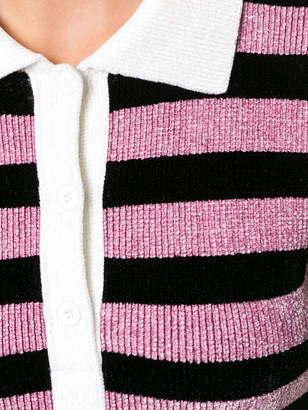 Alexander Wang striped knit polo shirt