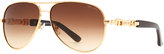 Thumbnail for your product : Jimmy Choo Reese Chain-Temple Aviator Sunglasses, Rose Gold