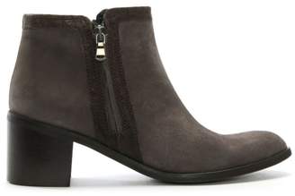 Lamica Brown Suede Reptile Trim Ankle Boots