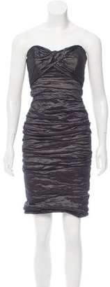 Nicole Miller Ruched Strapless Dress