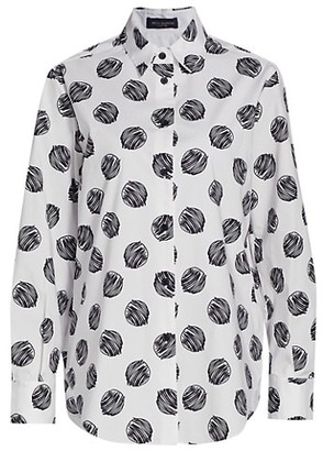 black blouse with white dots