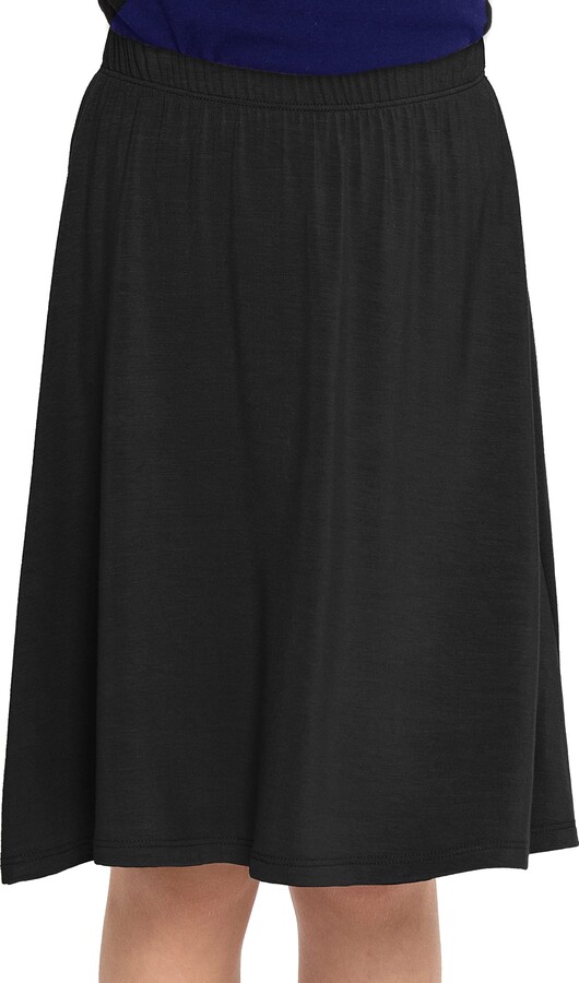 Knee Length and Midi A-Line Flowy Skirt, Comfortable Clothes for Women, S-5X
