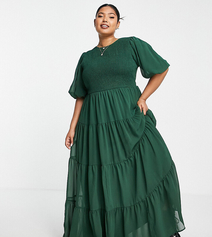 plus size green maxi dress
