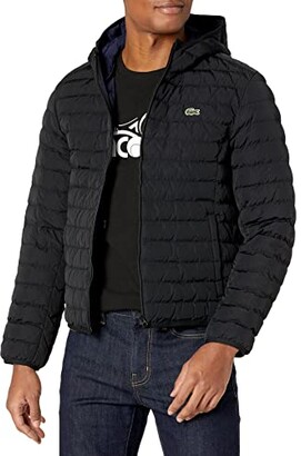 Lacoste mens Long Sleeve Full Zip Colorblock Hooded Taffeta Jacket