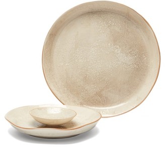 Brunello Cucinelli Set Of Three Ceramic Bowls - Cream
