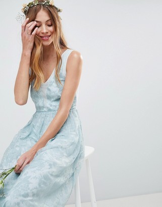 ASOS DESIGN Design Delicate Lace Sheer Insert Maxi Dress