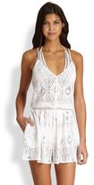 Thumbnail for your product : Milly Crochet Lace Racerback Short Jumpsuit