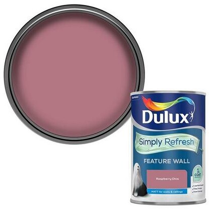 Dulux Simply Refresh One Coat Feature Wall 1.25-litre Tin – Raspberry ...
