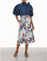 Thumbnail for your product : Zimmermann Postcard A-Line Midi Skirt