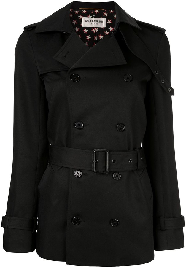 black short trench coat womens