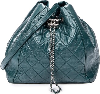 Chanel Black Quilted Aged Calfskin Leather Small Drawstring Bucket Bag -  Yoogi's Closet