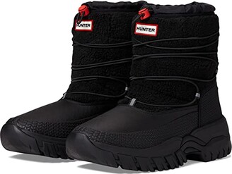 hunter original wanderer short sherpa snow boot in white