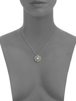 Thumbnail for your product : Roberto Coin Tiny Treasures Diamond, Yellow Sapphire & 18K White Gold Daisy Pendant Necklace