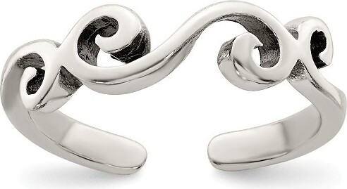 Black Bow Jewelry Co. BlackBowJewelrySwirlToeRinginSterlingSilver