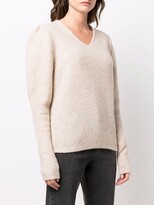 Thumbnail for your product : Chiara Bertani puff-shoulder V-neck jumper