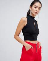Thumbnail for your product : ASOS Design DESIGN high neck sleeveless crop top with keyhole detail