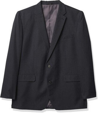 J.M Haggar Mens Sharkskin Premium Tailored-Fit Stretch Suit Separate Coat 42R Black