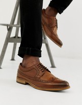 Thumbnail for your product : ASOS DESIGN brogue shoes in polished tan leather