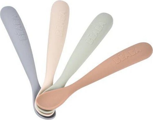 Beaba Beaba4pcFirstStageSiliconeBabySpoonsNatural