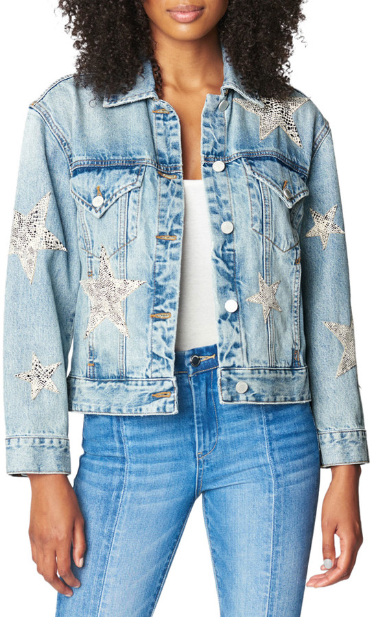 Blank NYC Take a Hike Sequin Star Denim Trucker Jacket ShopStyle