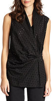 Thumbnail for your product : Josie Natori Perforated Draped Top