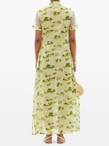 Thumbnail for your product : GALANTHYA Cassandra Lotus Flower-print Cotton-voile Dress - Yellow Print